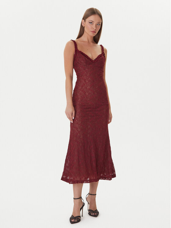 Bardot Sukienka koktajlowa Alegra Stretch Lace 59964DB Bordowy Regular Fit