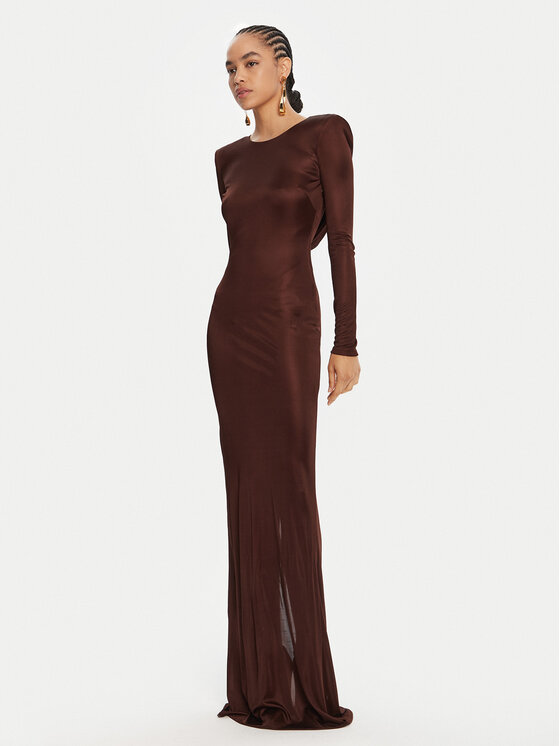 Elisabetta Franchi Sukienka wieczorowa AB-R10-56E2-V690 Brązowy Regular Fit