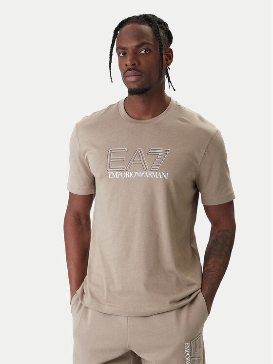 EA7 Emporio Armani T-Shirt 7M001307 AF10375 U6167 Beżowy Regular Fit