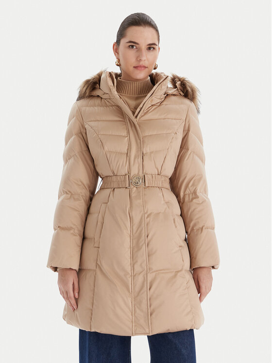 Guess Kurtka puchowa W5BL30 W2802 Beżowy Regular Fit