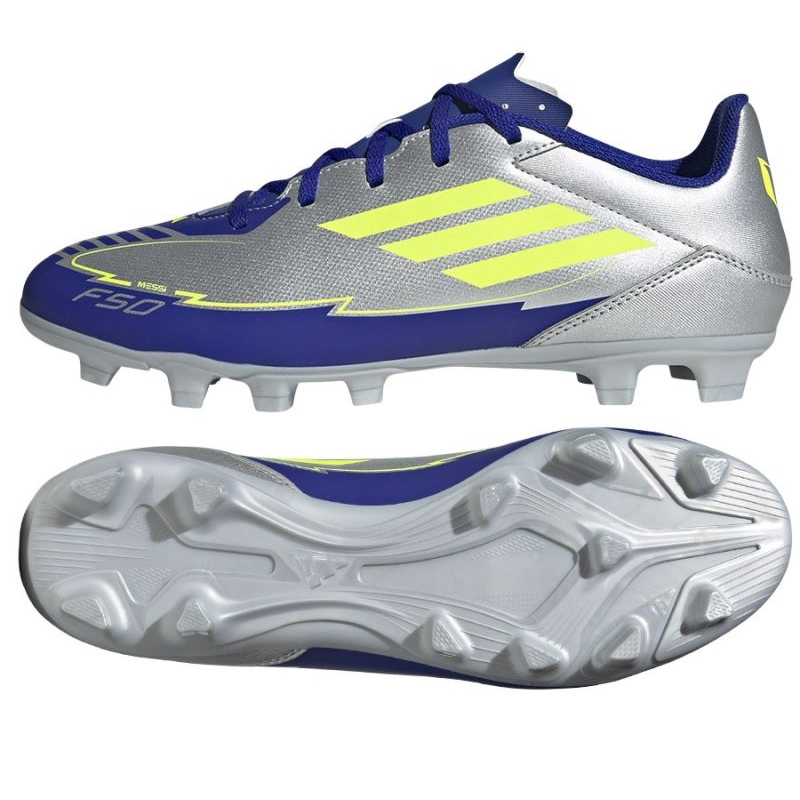 Buty adidas F50 Club FG/MG IH0916 srebrno-niebieskie srebrny miniaturka