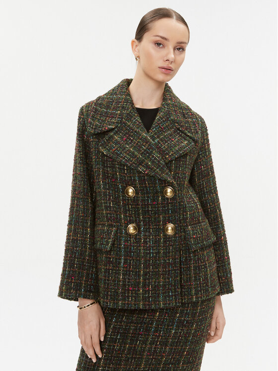 Luisa Spagnoli Płaszcz przejściowy Scellino 540182 Khaki Regular Fit