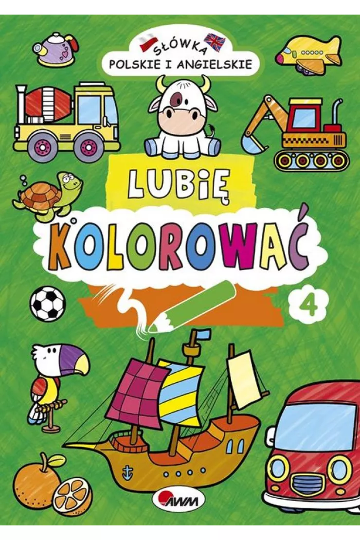 Lubię kolorować 4 Słówka polskie i angielskie