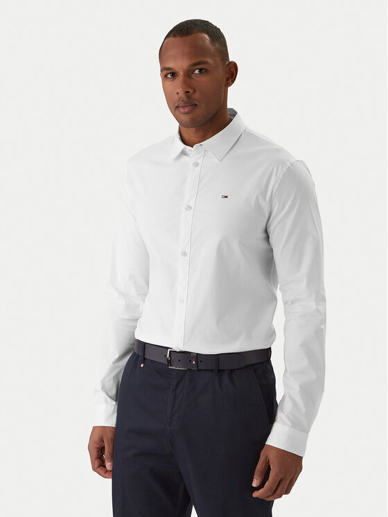 Tommy Jeans Koszula DM0DM04405 Biały Slim Fit