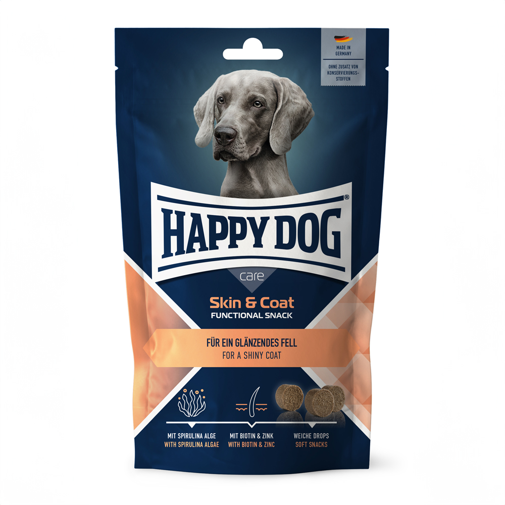 Happy Dog Care Snack - Skin & Coat z kaczką, 100 g