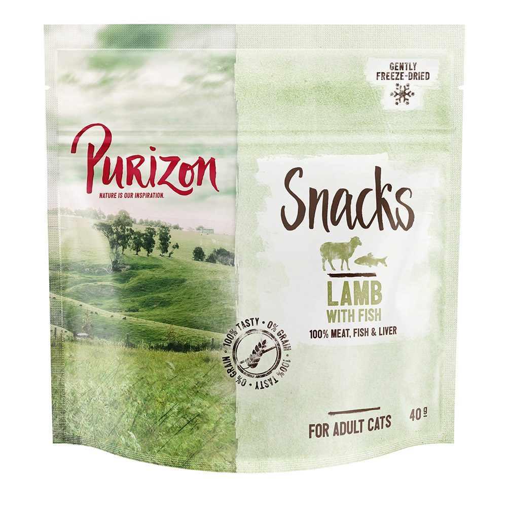 Korzystny pakiet Purizon Snacks dla kota, 3 x 40 g - Jagnięcina z rybą (bez zbóż)