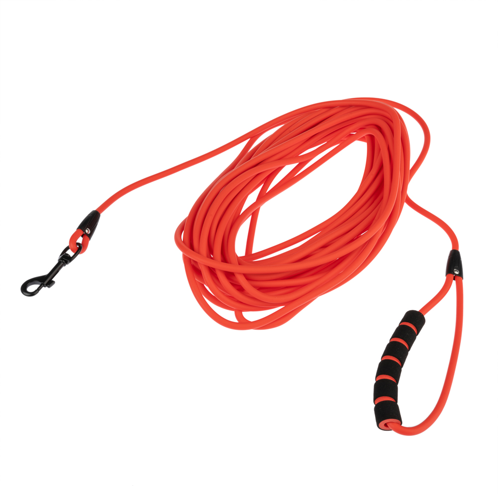 Smycz treningowa Neo Comfort TIAKI, czerwona - Dł. 15 m, szer. 6 mm