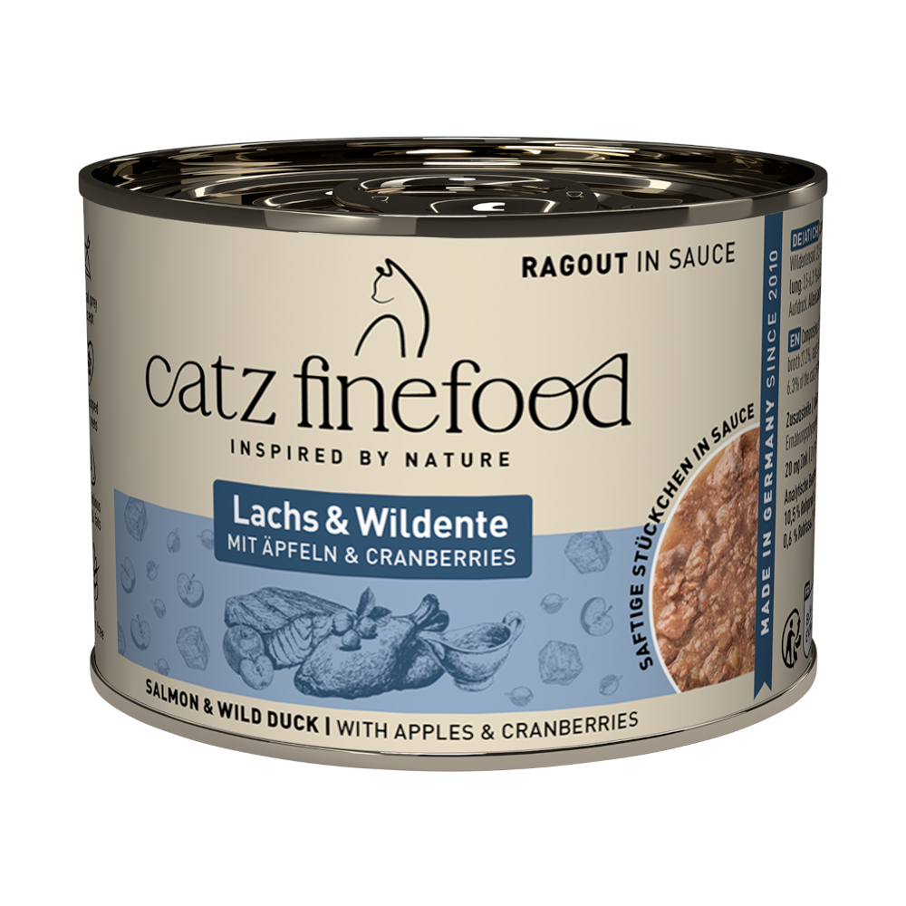 Korzystny pakiet catz finefood Ragout, 12 x 190 g - Łosoś i dzika kaczka