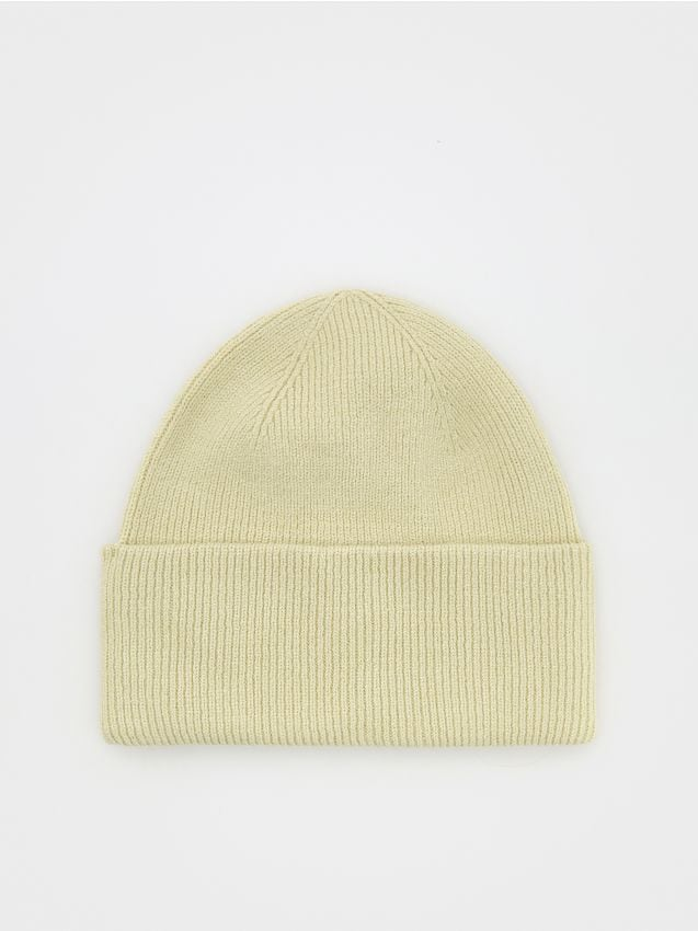 Reserved - Czapka beanie z wiskozą - jasnozielony miniaturka