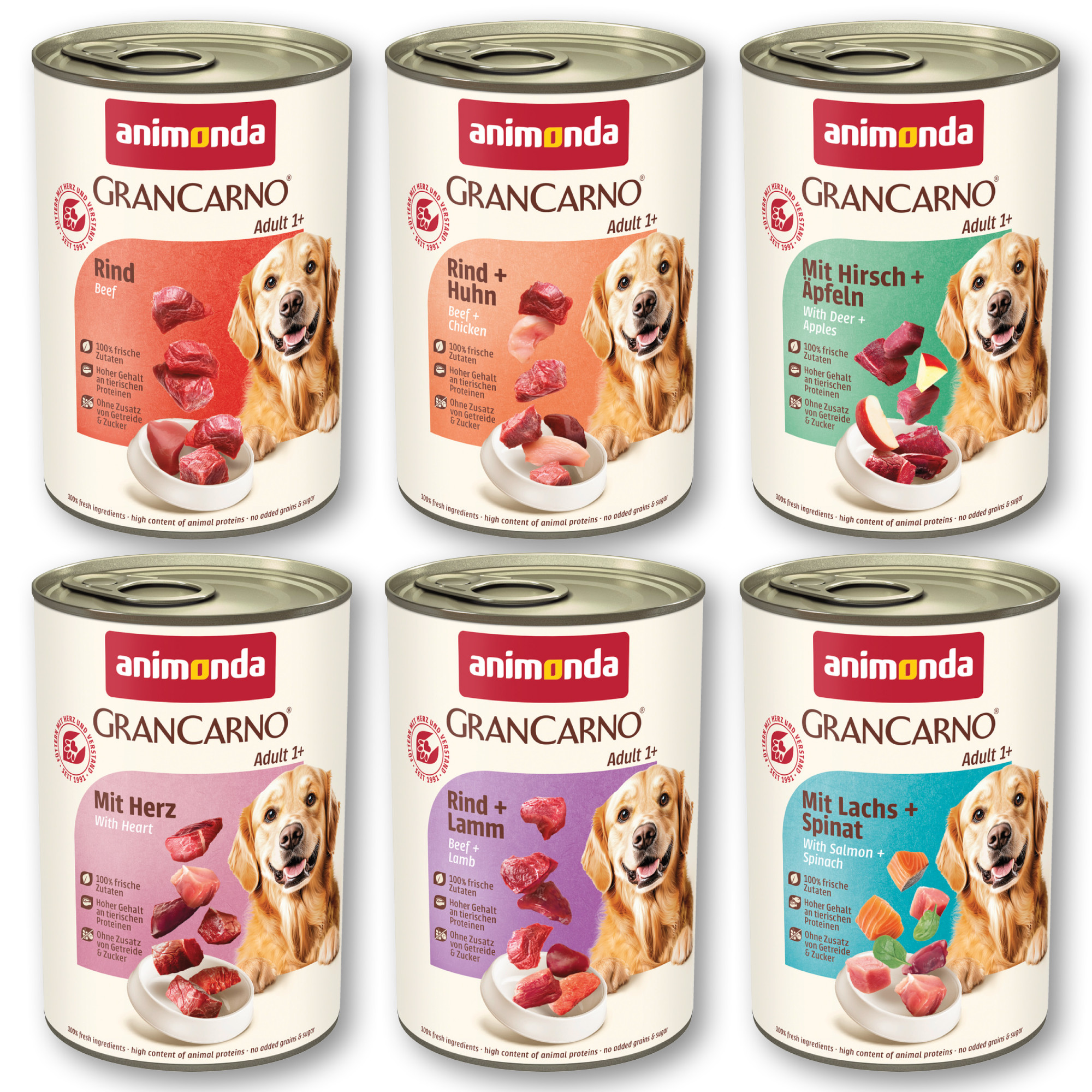Megapakiet animonda GranCarno Original Adult, 24 x 400 g - Pakiet mieszany I (6 smaków)