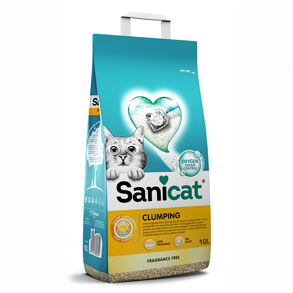 Sanicat żwirek zbrylający się, bezzapachowy - 2 x 10 l