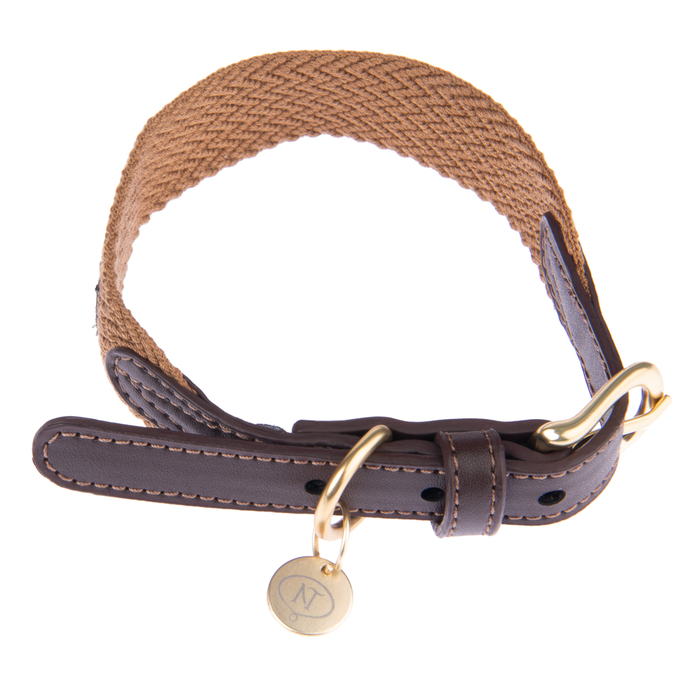 Nomad Tales Bloom, obroża, kolor caramel - Rozmiar S: obwód szyi: 36 - 40 cm, szer. 25 mm