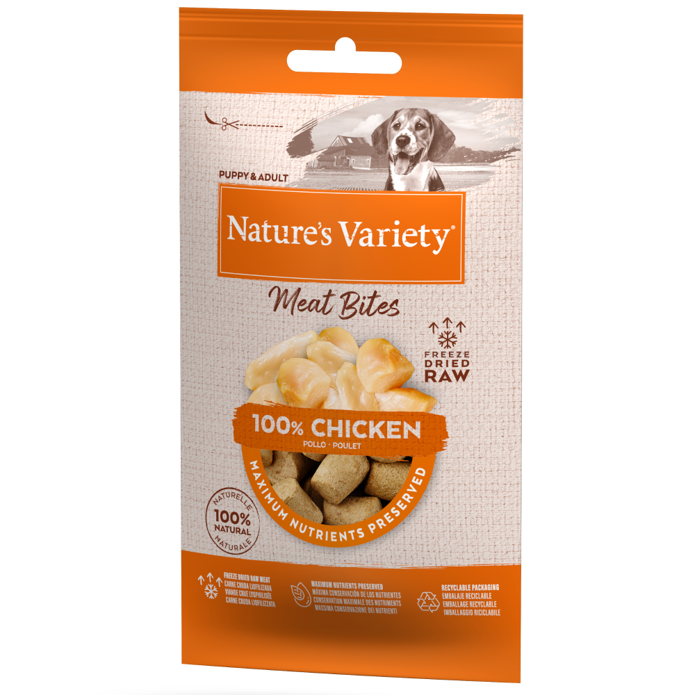 Nature's Variety Meat Bites, liofilizowane kawałki mięsne - Kurczak (20 x 20 g)