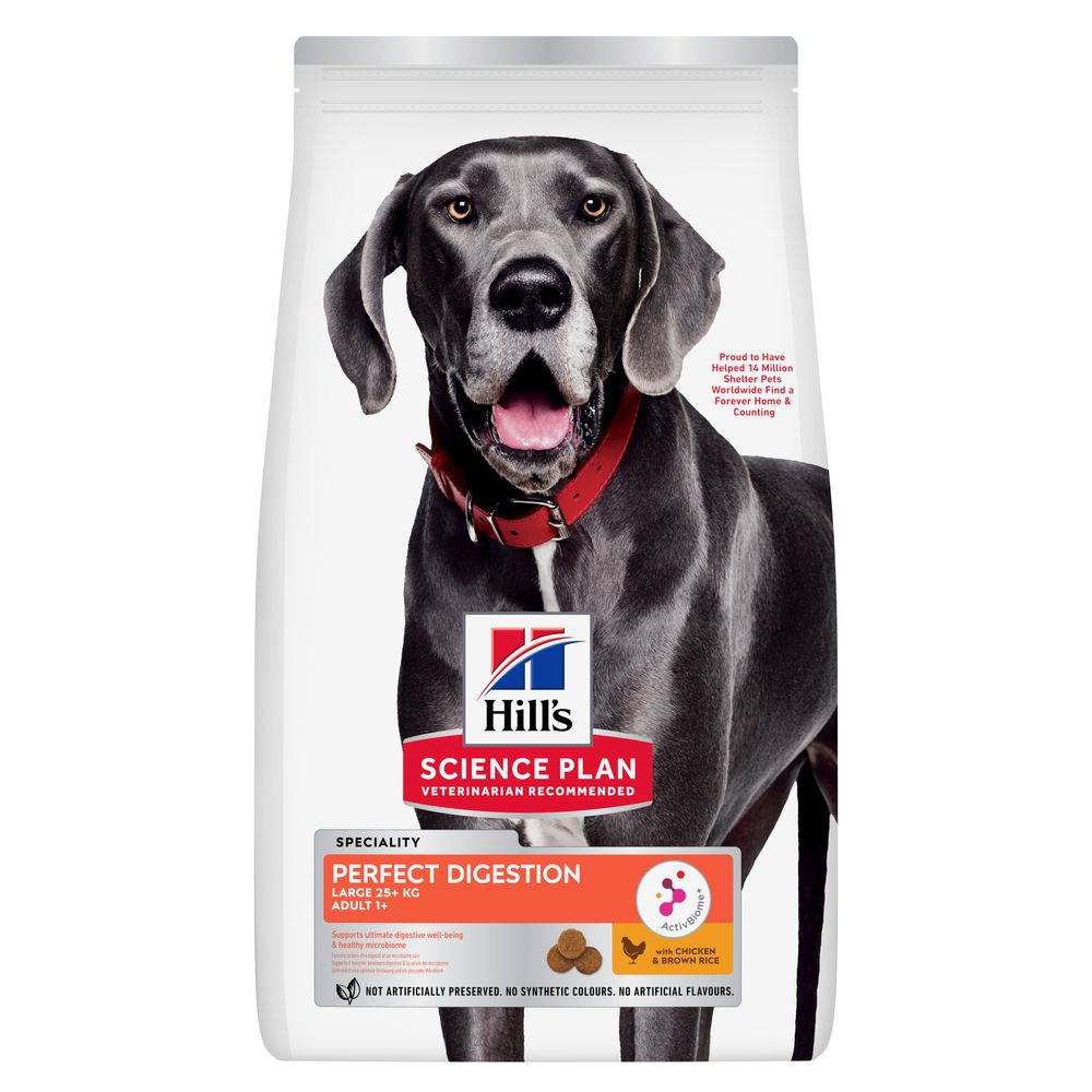 Hill's Science Plan Perfect Digestion Adult Large, kurczak i brązowy ryż - 14 kg