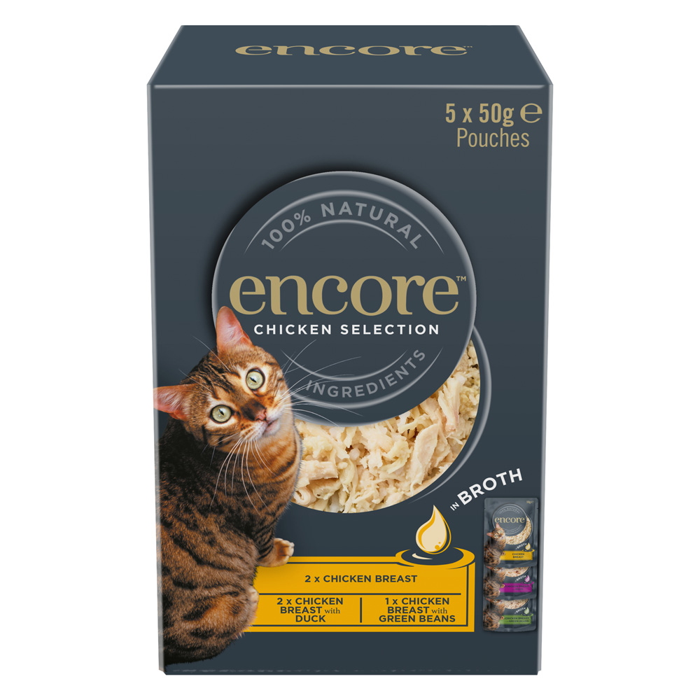 Korzystny pakiet Encore Cat w bulionie, 10 x 50 g - Wybór drobiowy (3 smaki)