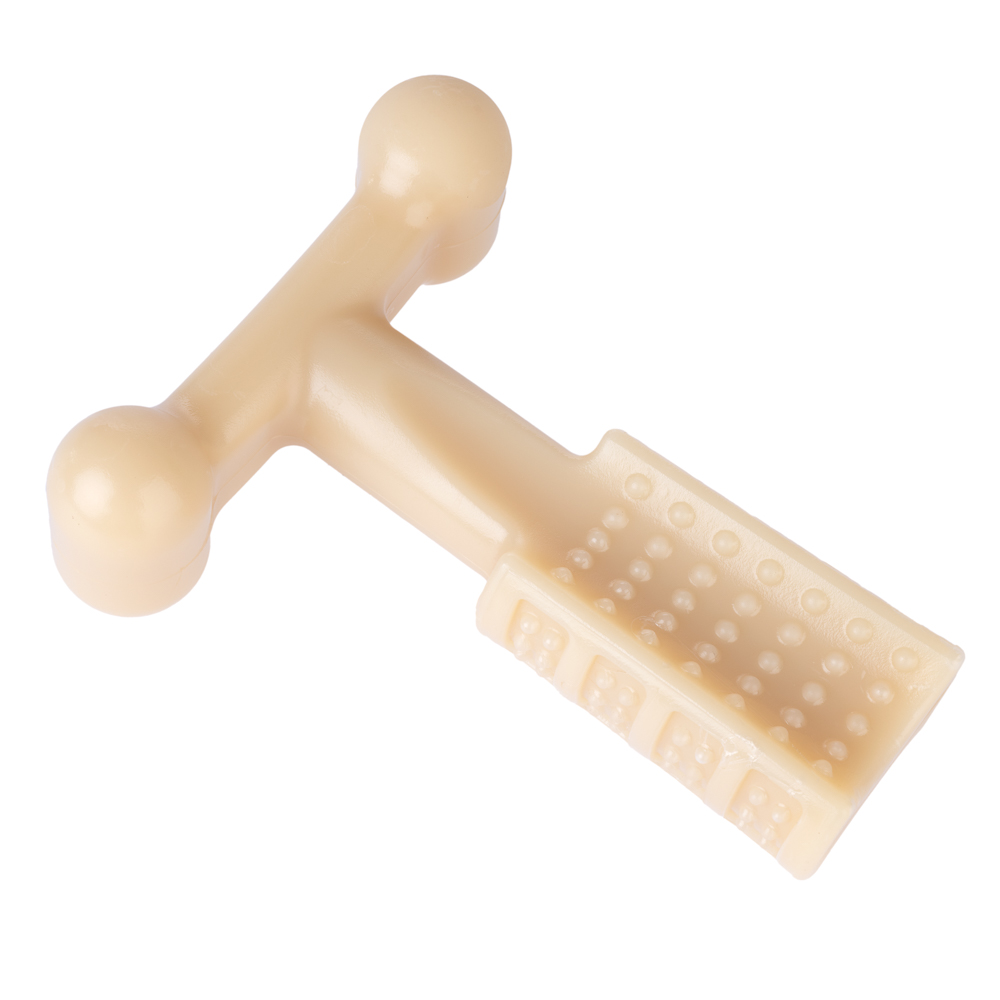 TIAKI zabawka do żucia w kształcie litery T, masło orzechowe - Dł. 14,4 x szer. 12 x wys. 5 cm
