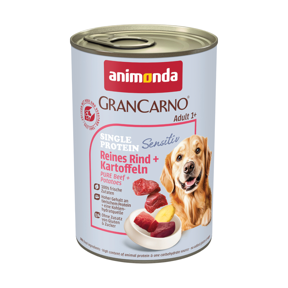 Korzystny pakiet animonda GranCarno Adult Sensitive, 24 x 400 g - Wołowina i ziemniaki