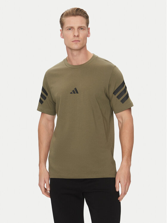 adidas T-Shirt Future Icons 3-Stripes JD4876 Zielony Regular Fit