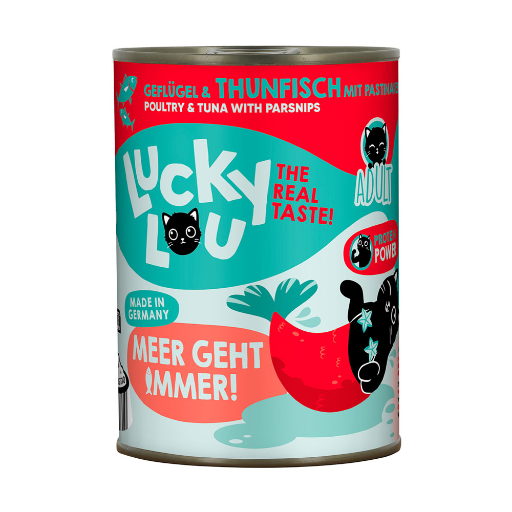 Korzystny pakiet Lucky Lou Adult, 24 x 400 g - Drób i tuńczyk