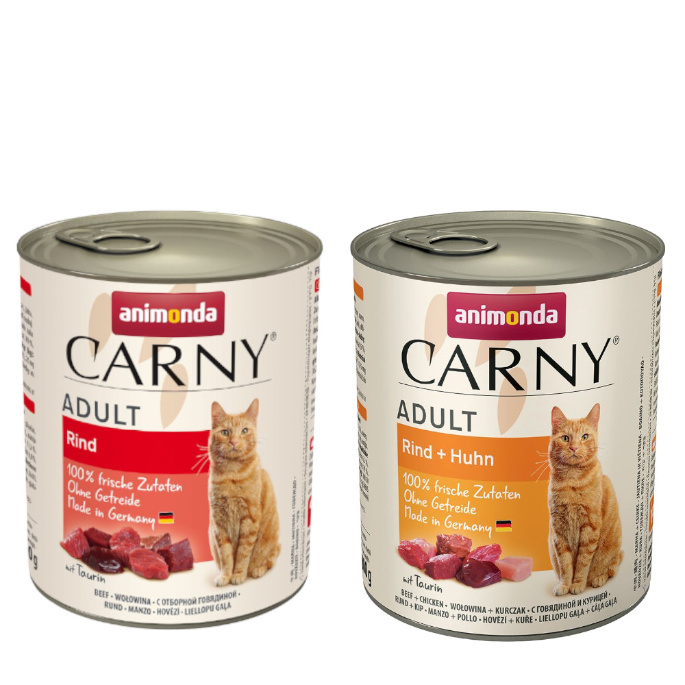 Korzystny pakiet animonda Carny Adult, 12 x 800 g - 2 smaki, Pakiet mieszany I
