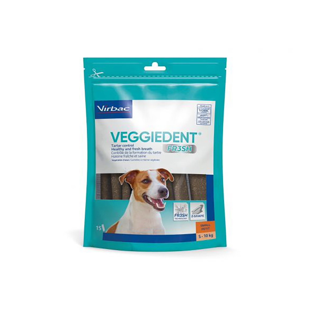Virbac VEGGIEDENT Fresh dla psów - 30 x 17 g S dla małych psów (5-10 kg)