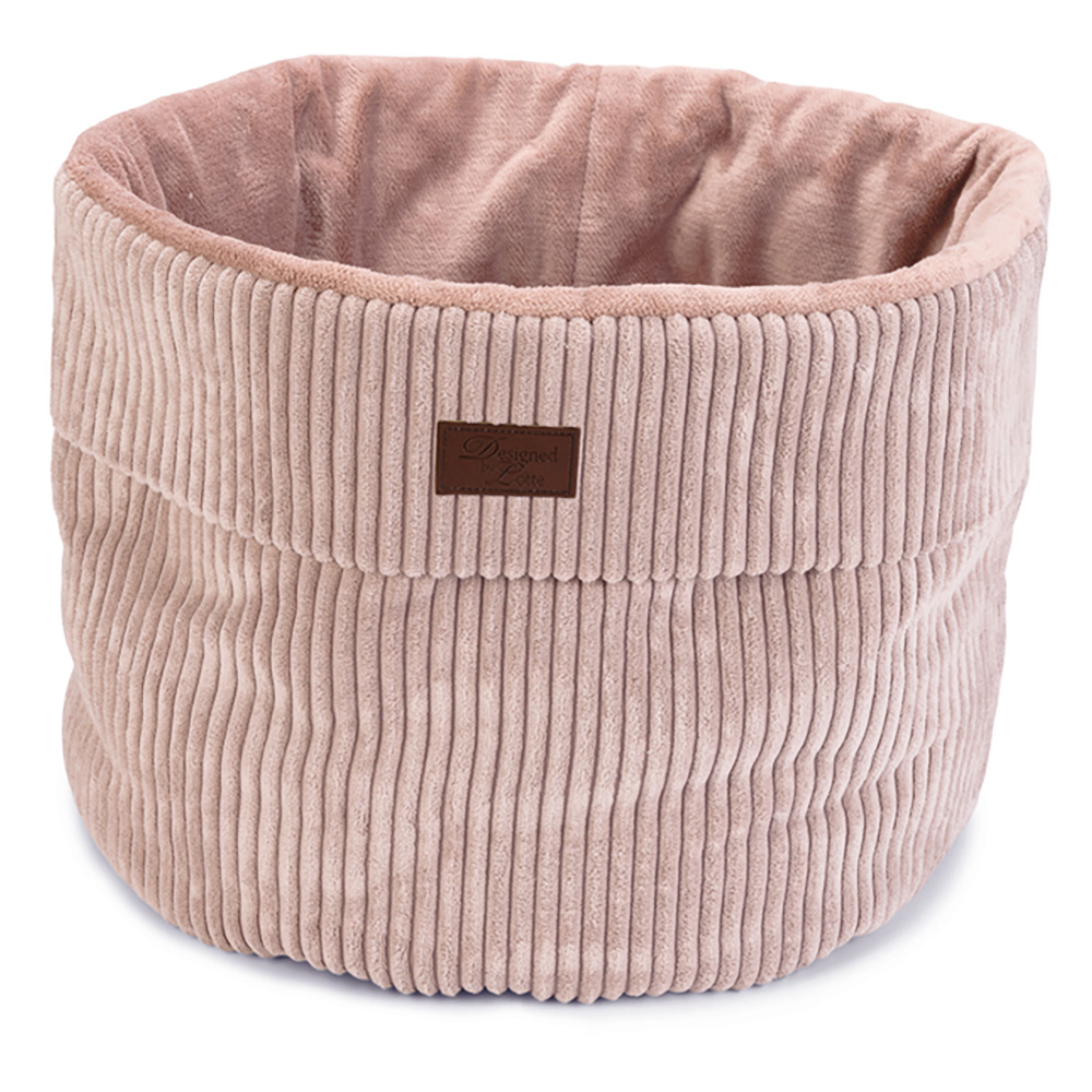 Designed by Lotte, koszyk dla kota Ribbed - ok. Ø 50 x wys. 35 cm, różowy
