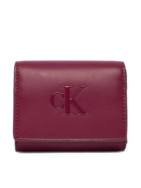 Calvin Klein Portfel Bold Ck Medium Bifold LV04F1047G Bordowy