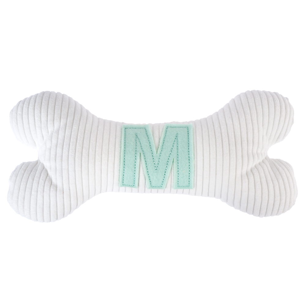 TIAKI pluszowa kość z literą M - Dł. x szer. x wys.: 26 x 12 x 5,5 cm