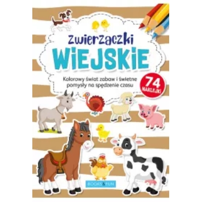 Zwierzaczki wiejskie plus naklejki. Kolorowanka
