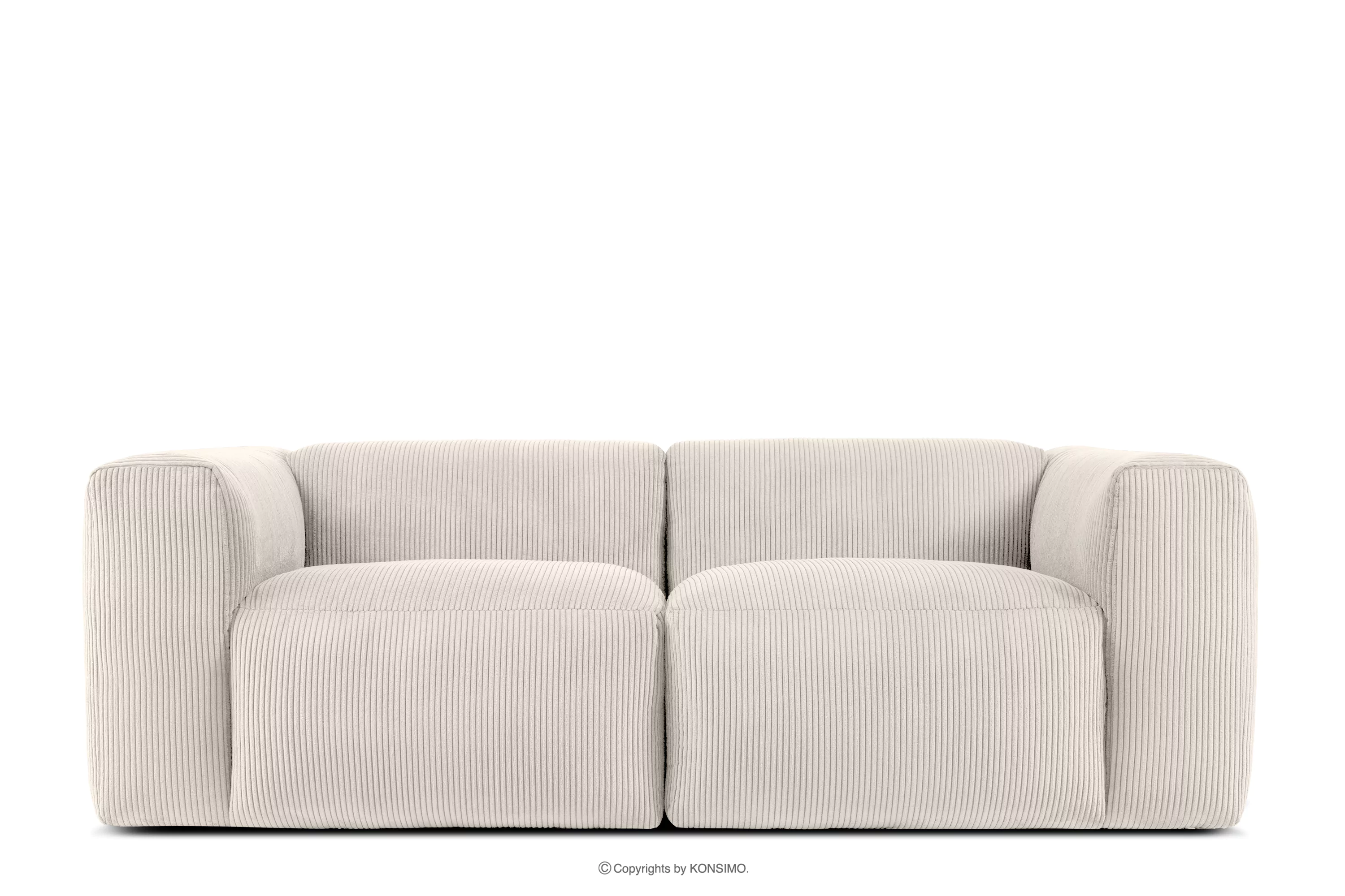 Sofa modułowa dwuosobowa w tkaninie sztruks kremowa BUFFO