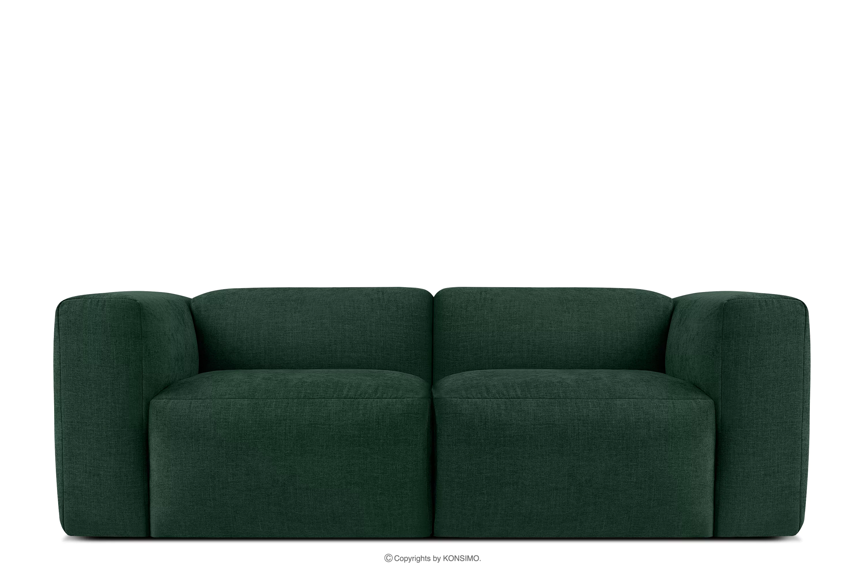 Sofa boho modułowa dwuosobowa w tkaninie plecionej morska BUFFO