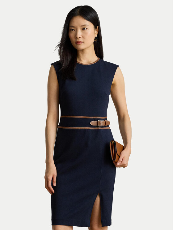 LAUREN RALPH LAUREN Sukienka koktajlowa 200980040001 Granatowy Slim Fit