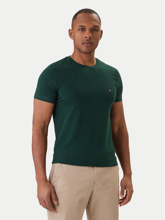 Tommy Hilfiger T-Shirt MW0MW10800 Zielony Slim Fit