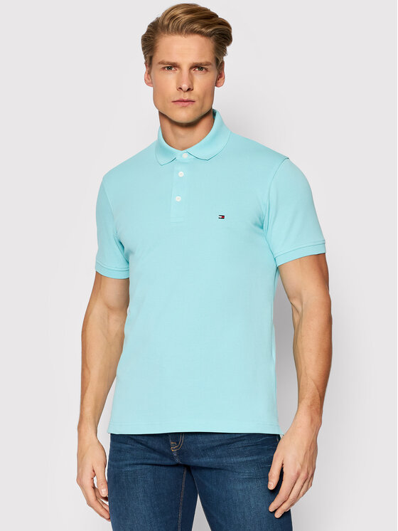 Tommy Hilfiger Polo 1985 MW0MW17771 Niebieski Slim Fit