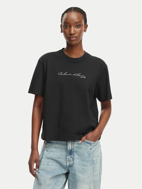 Calvin Klein Jeans T-Shirt LV047F820G Czarny Regular Fit