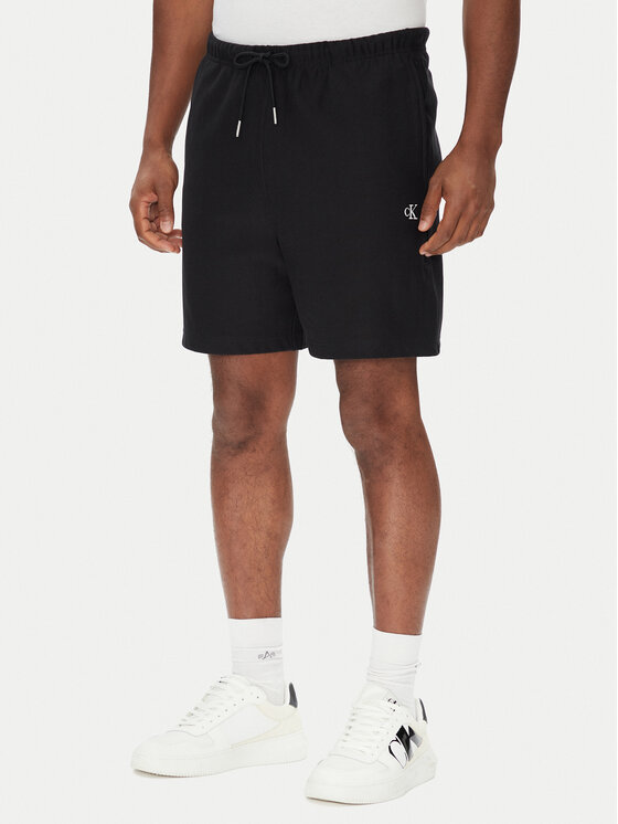 Calvin Klein Jeans Szorty sportowe Premium Terry LV04RC280G Czarny Regular Fit