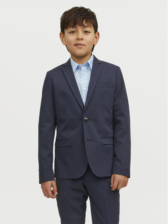 Jack & Jones Junior Marynarka Solar 12203557 Niebieski Slim Fit