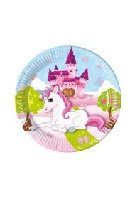 Talerzyki papierowe Unicorn 20cm
