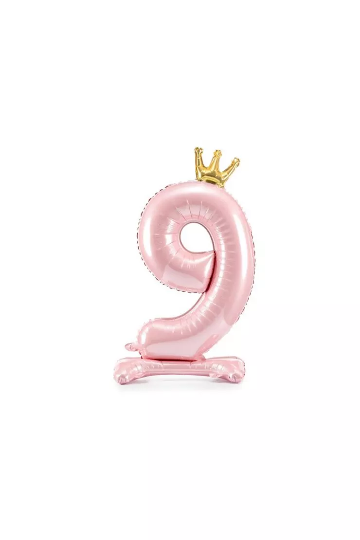 Stojący balon foliowy 9 jasny róż