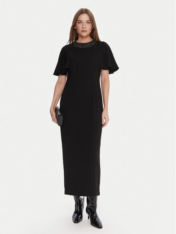 LOLA CASADEMUNT Sukienka koktajlowa MF2516012 Czarny Regular Fit