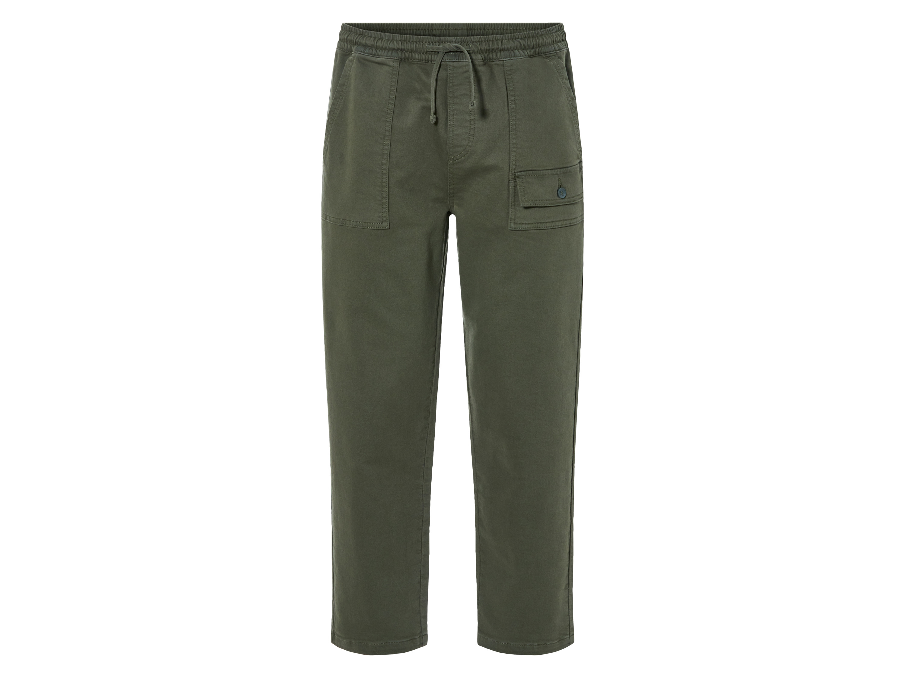 LIVERGY® Spodnie cargo męskie z bawełną (XL(56/58), Zielony)