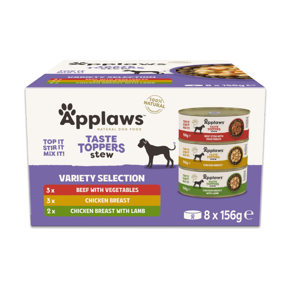 Applaws Taste Toppers zestaw próbny 8 x 156 g - Pakiet mieszany, gulasz