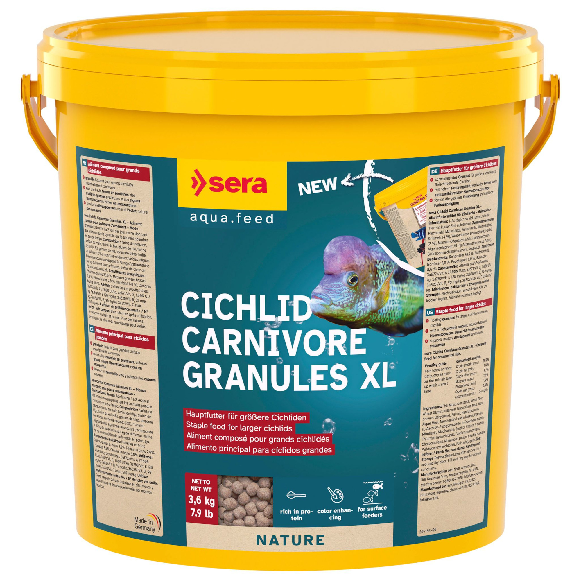 Sera Cichlid Red XL Pokarm w granulkach - Opakowanie ekonomiczne: 2 x 10 litrów