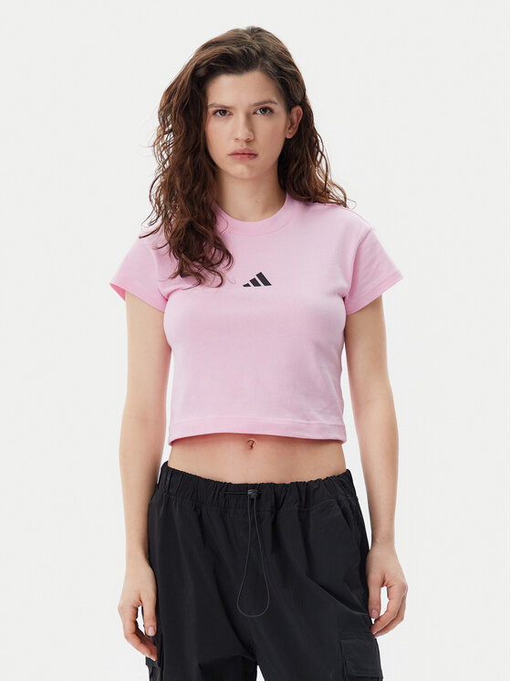 adidas T-Shirt Future Icons Small Logo Baby JE4003 Różowy Slim Fit