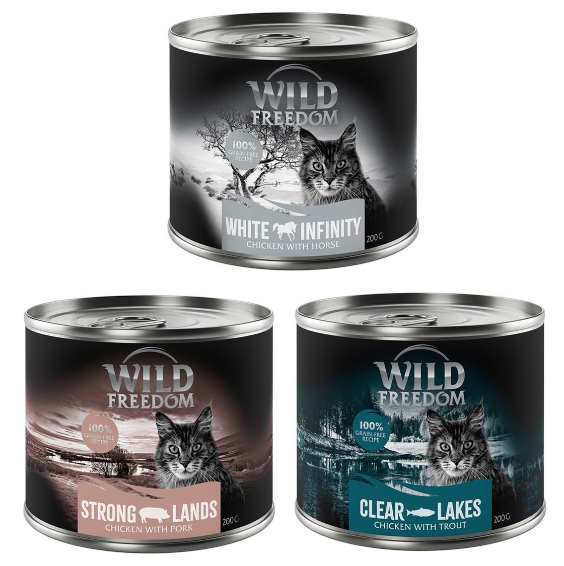 Korzystny pakiet Wild Freedom Adult, 12 x 200 g - Pakiet mieszany: White Infinity, Clear Lakes, Strong Lands