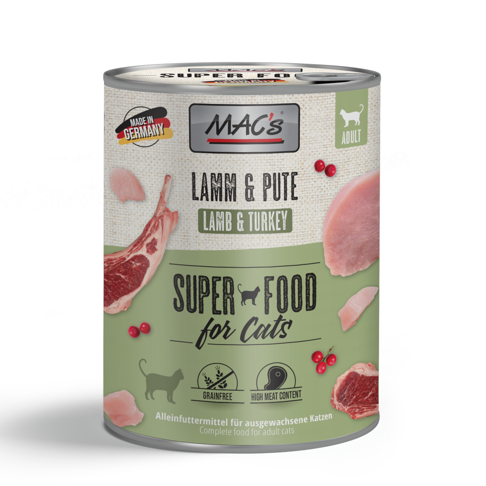 MAC´s Cat karma  dla kota, 6 x 800 g - Jagnięcina i indyk