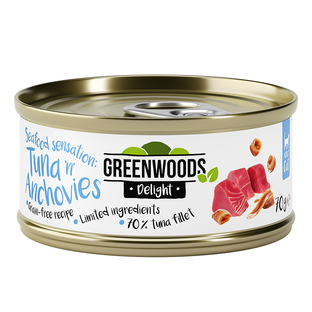 Greenwoods Delight, filet z tuńczyka i sardelki - 48 x 70 g