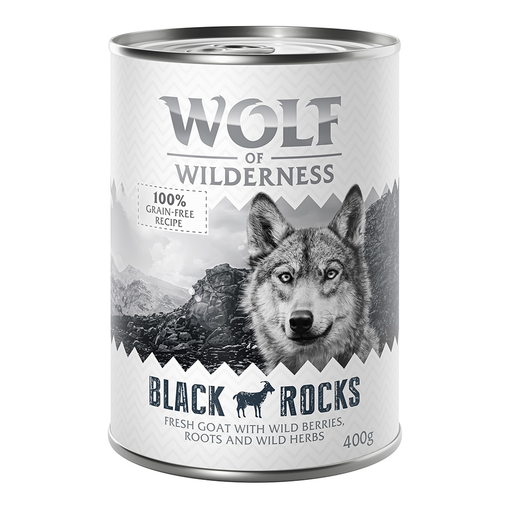 Wolf of Wilderness Monoprotein Adult, 6 x 400 g - Black Rocks, koza