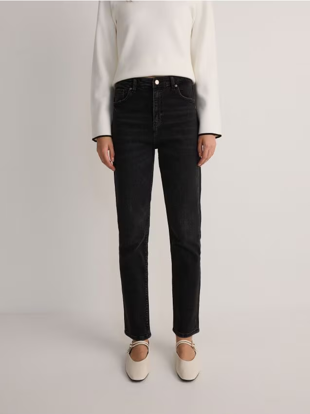 Reserved - Jeansy slim fit - czarny miniaturka