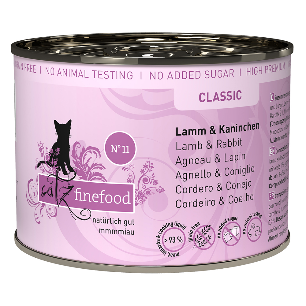 Korzystny pakiet catz finefood, 12 x 200 g - Jagnięcina z królikiem